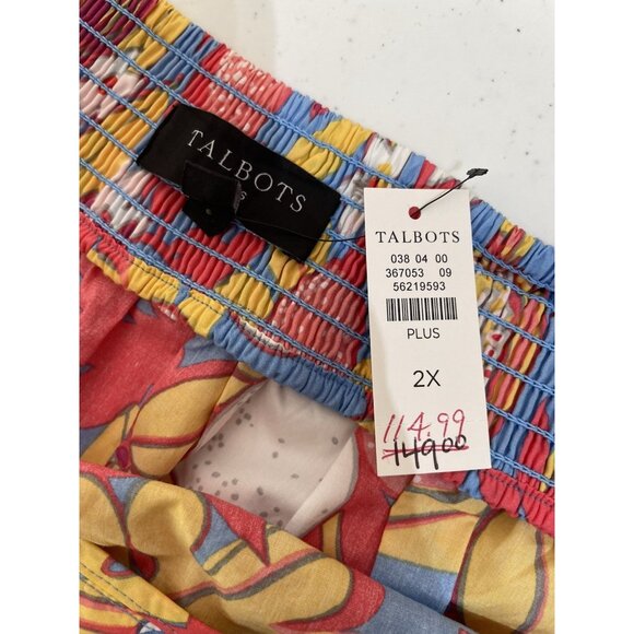 New Talbots Skirt Womens 2X Maxi Floral Pineapple Ruffle Cottagecore Prairie - Picture 4 of 7